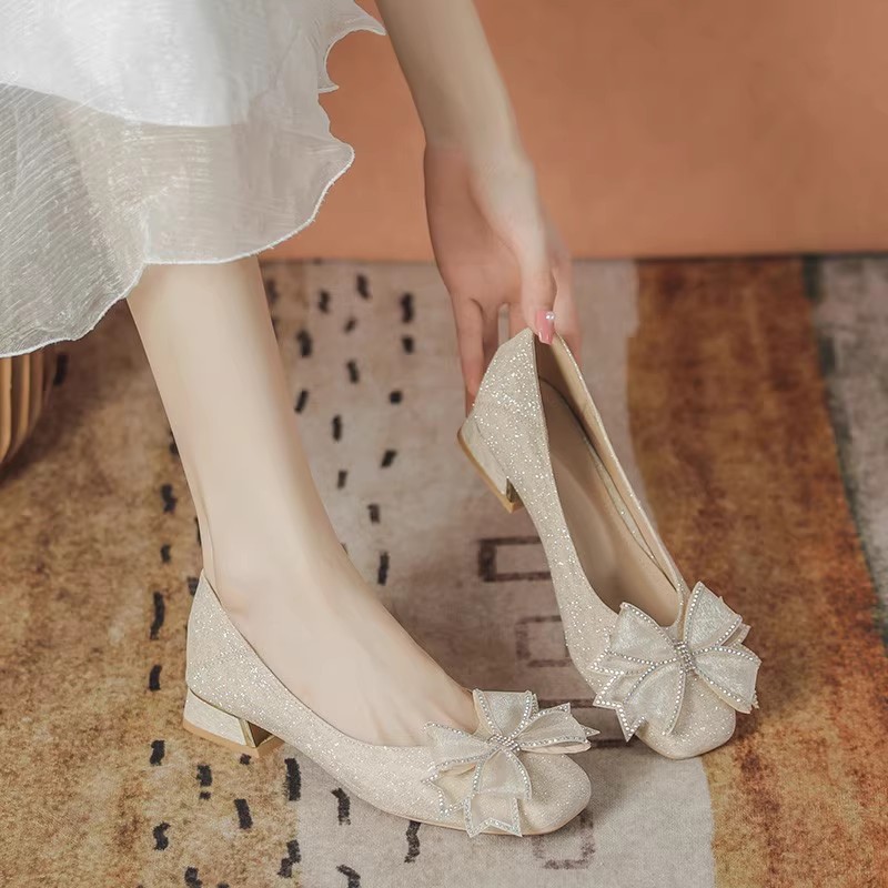 Heels - Zapatos de boda bajos con suela